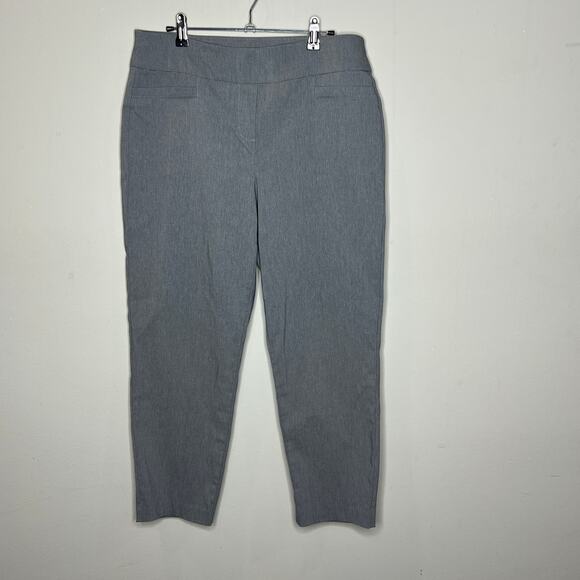Alfred Dunner Gray Elastic Waistband Slimming Pull-On Cropped Pants Size 10P - Picture 1 of 7